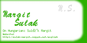 margit sulak business card